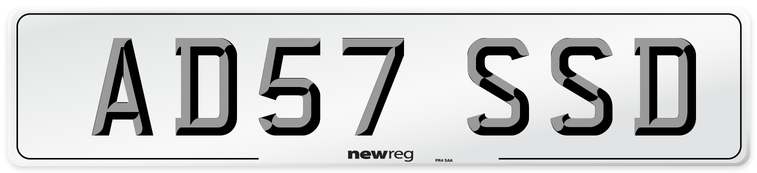 AD57 SSD Number Plate from New Reg